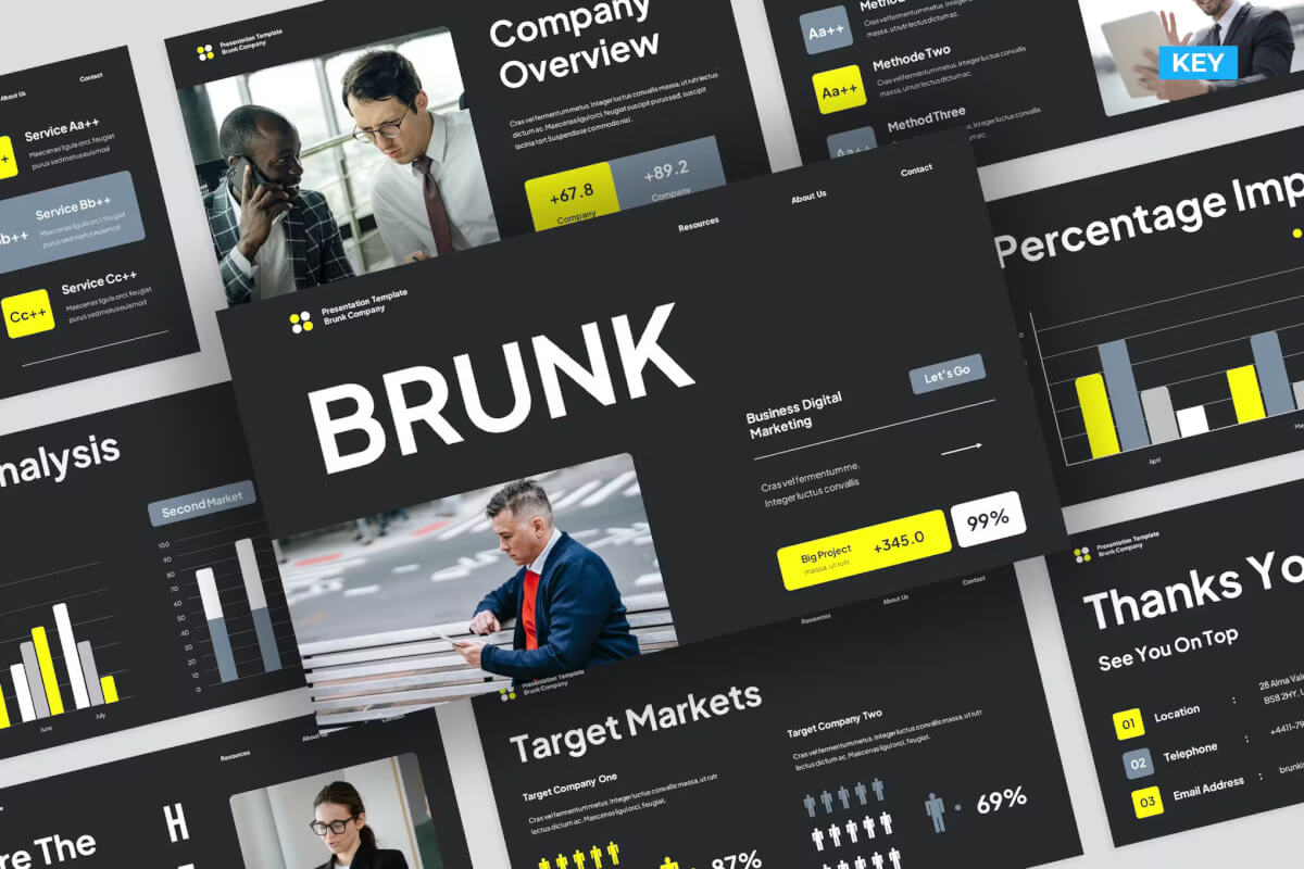 Brunk - 创意商业主题演讲模板