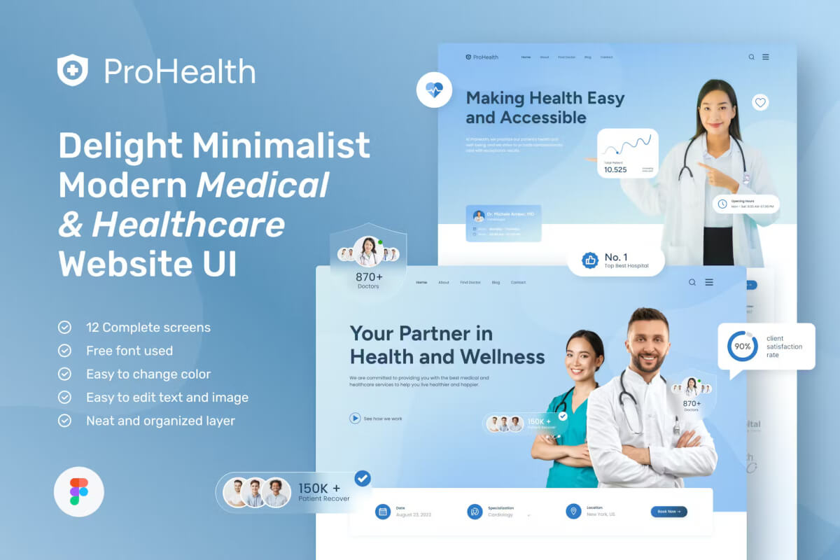 ProHealth – 医疗保健网站设计