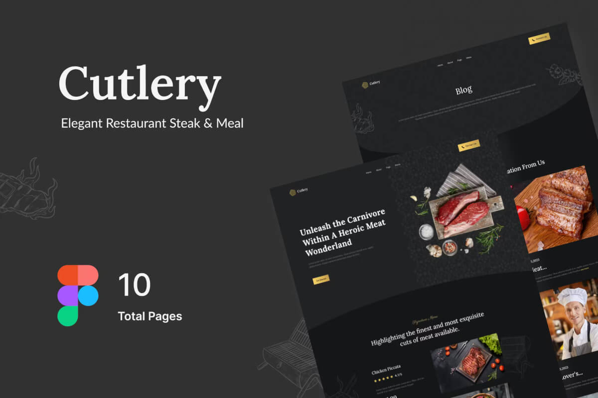 餐具 - 优雅餐厅牛排和餐食网站