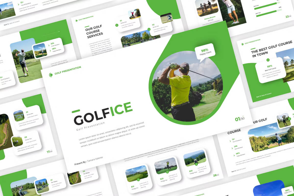 Golfice - 高尔夫 PowerPoint 模板