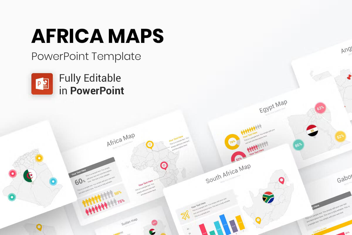 非洲地图 PowerPoint演示模板