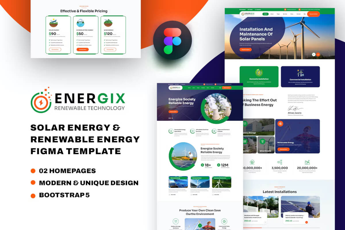 Energix - 太阳能 Figma 模板