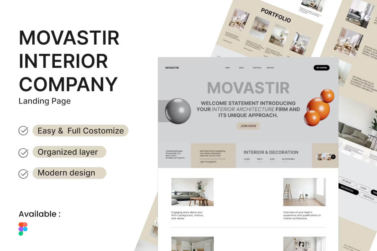 Movastir 室内装饰公司登陆页面