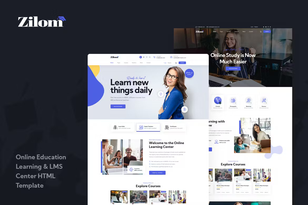 Zilom - 在线教育学习 HTML 模板