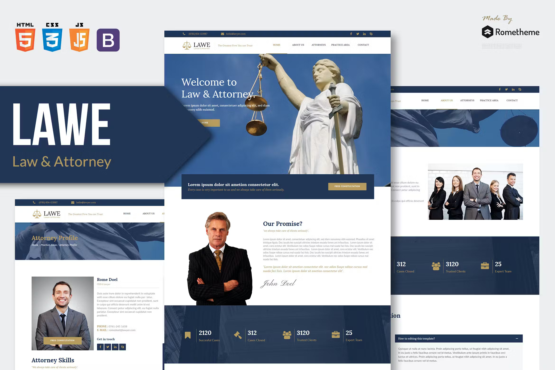 LAWE - 律师和律师 HTML 模板