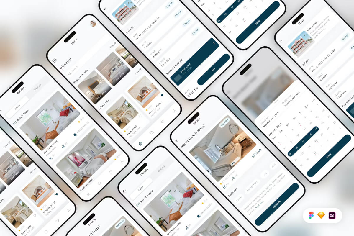 酒店预订移动应用 UI 套件