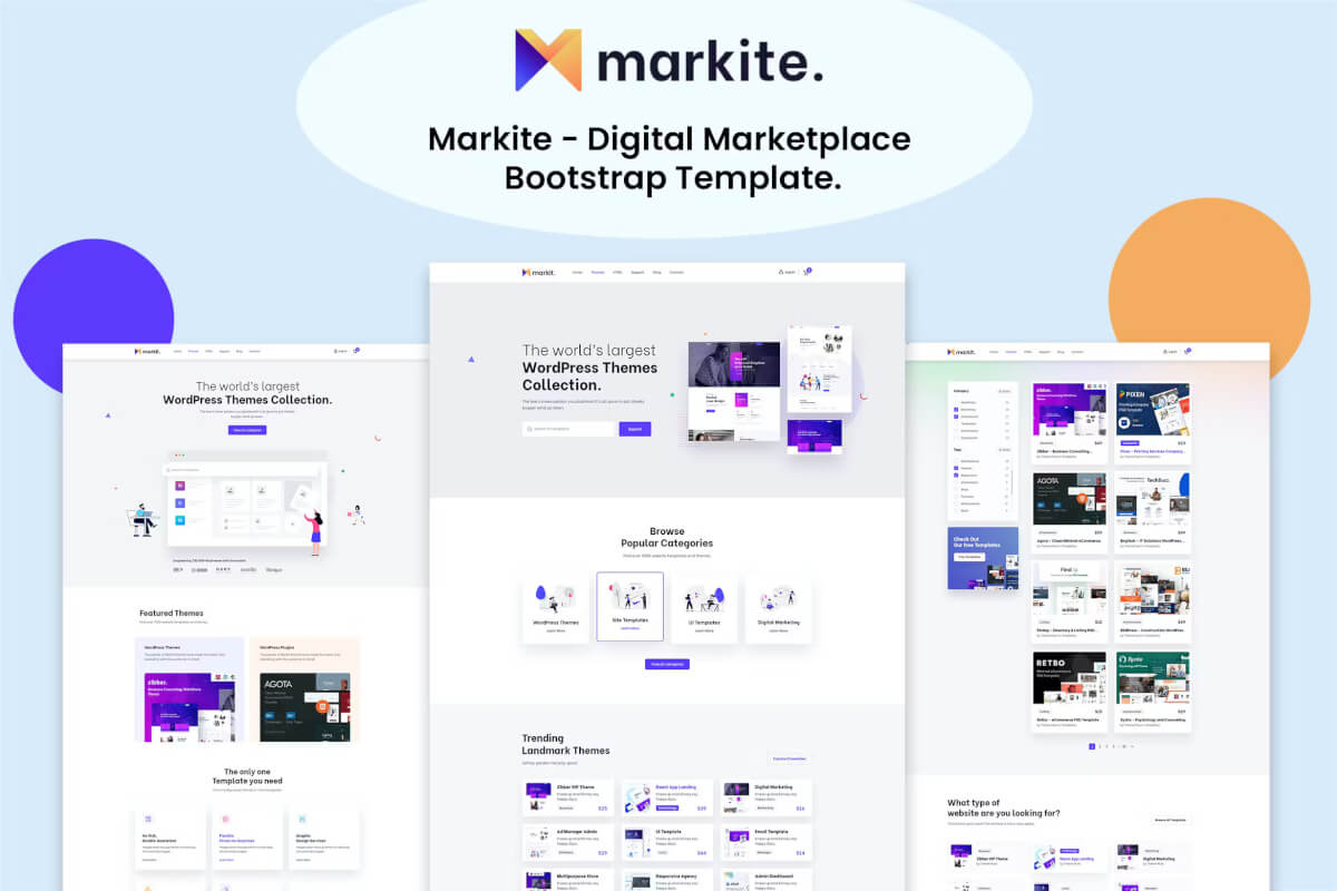 Markit - 数字市场 HTML5 模板