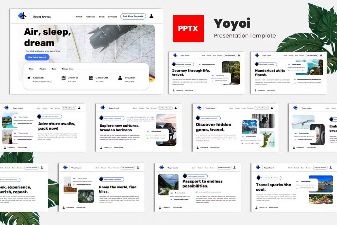 Yoyoi - 旅行社PowerPoint模板