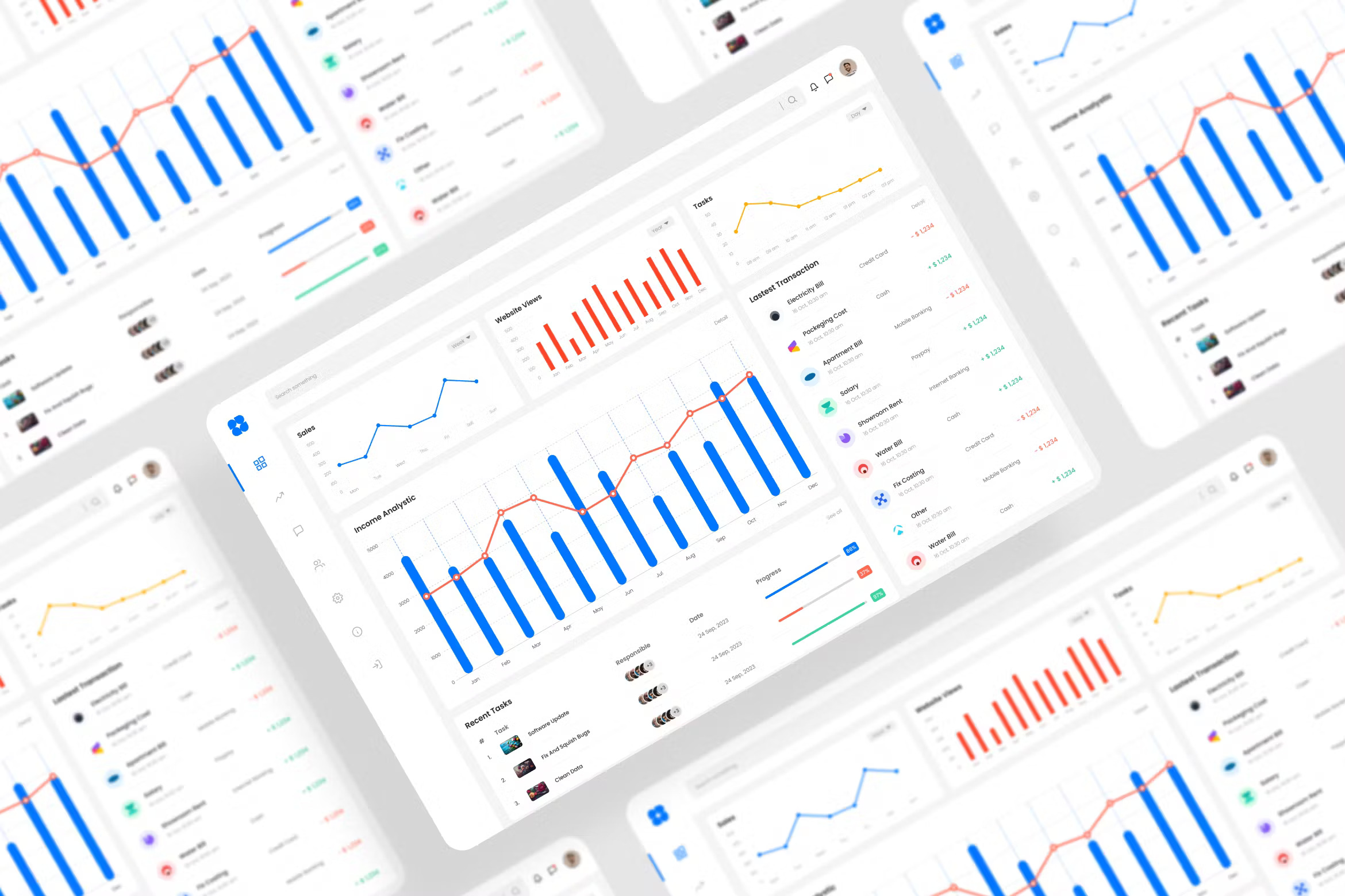 管理仪表板 Figma UI 套件