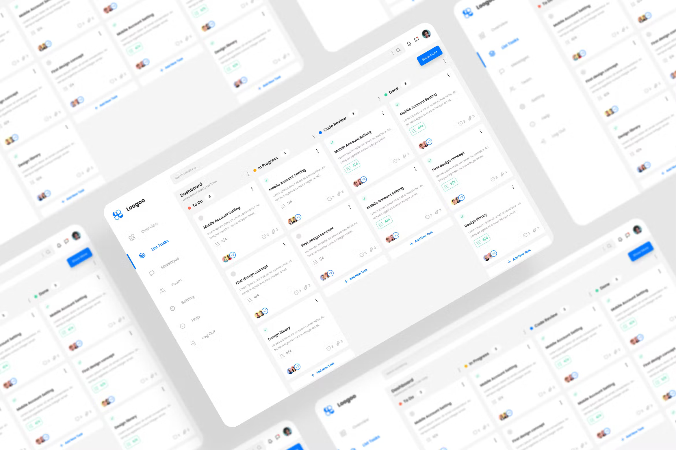 任务管理器仪表板 Figma UI 套件