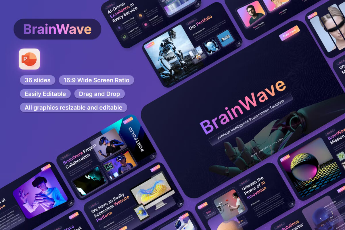 BrainWave – 人工智能 AI Powerpoint 模板