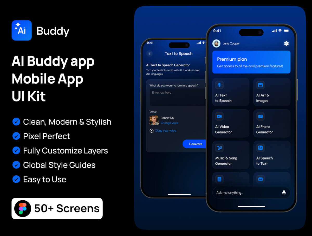 AI Buddy – 高级 AI 工具 UI 套件