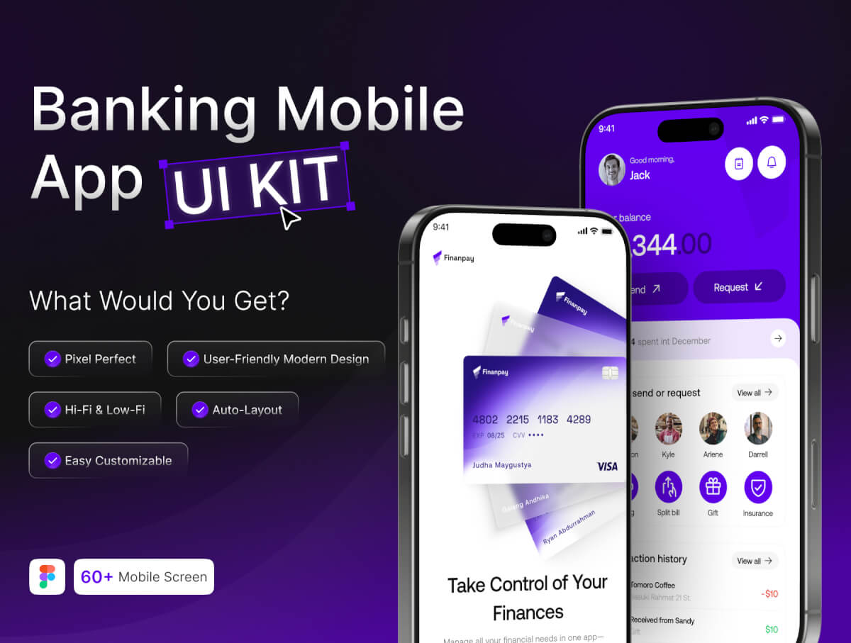 Finanpay – 无缝金融应用程序 UI 套件