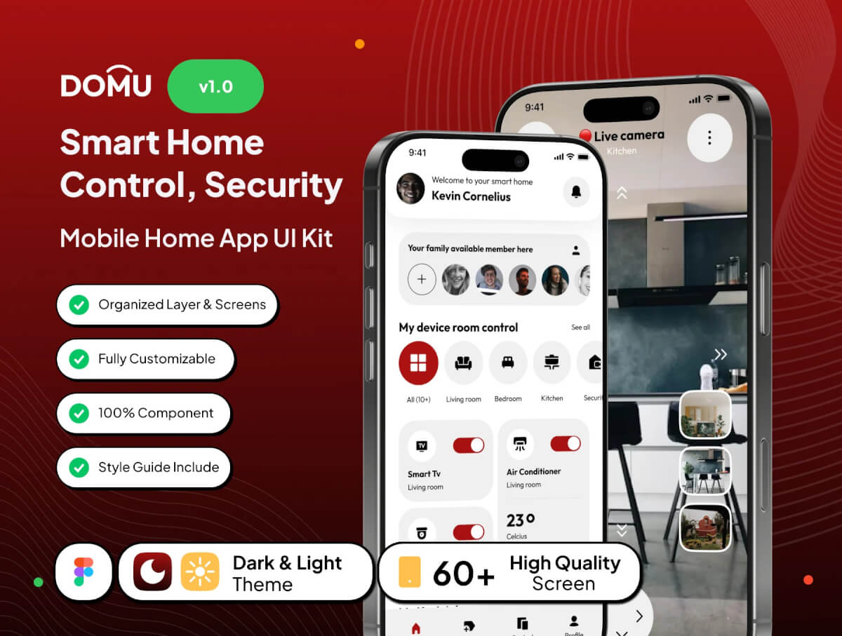 Domu - 移动智能家居应用程序 UI 套件