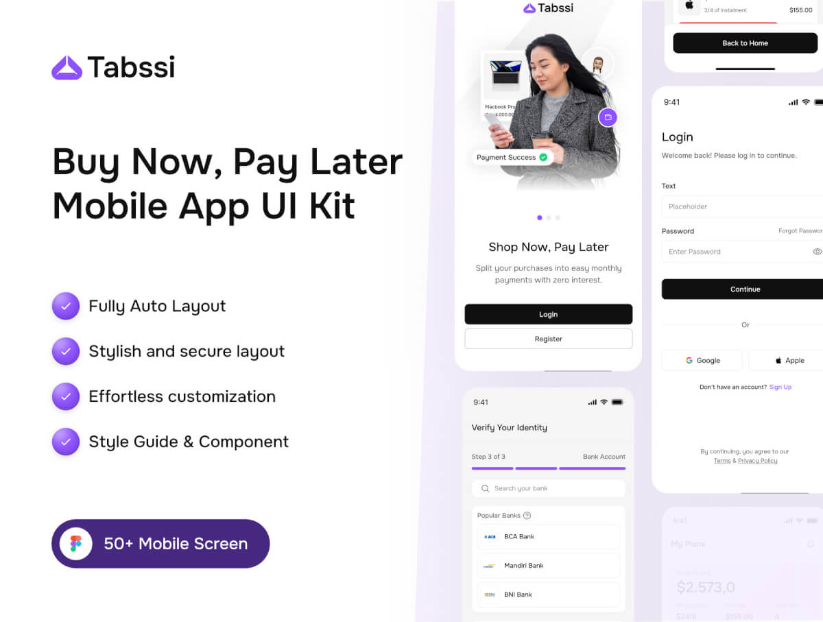 Tabbsi 先买后付 - 金融移动 UI 套件