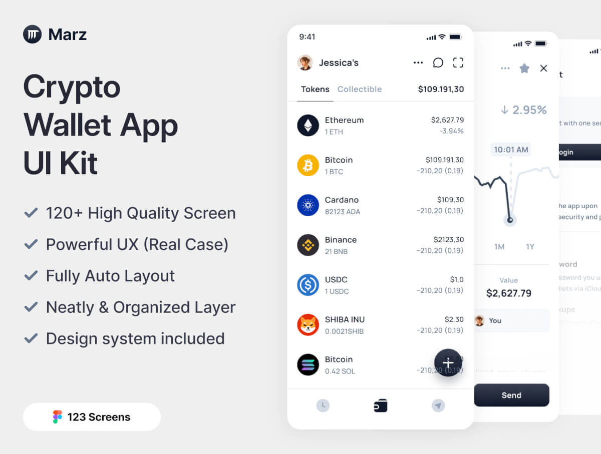 Marz - 加密钱包应用程序 UI 套件