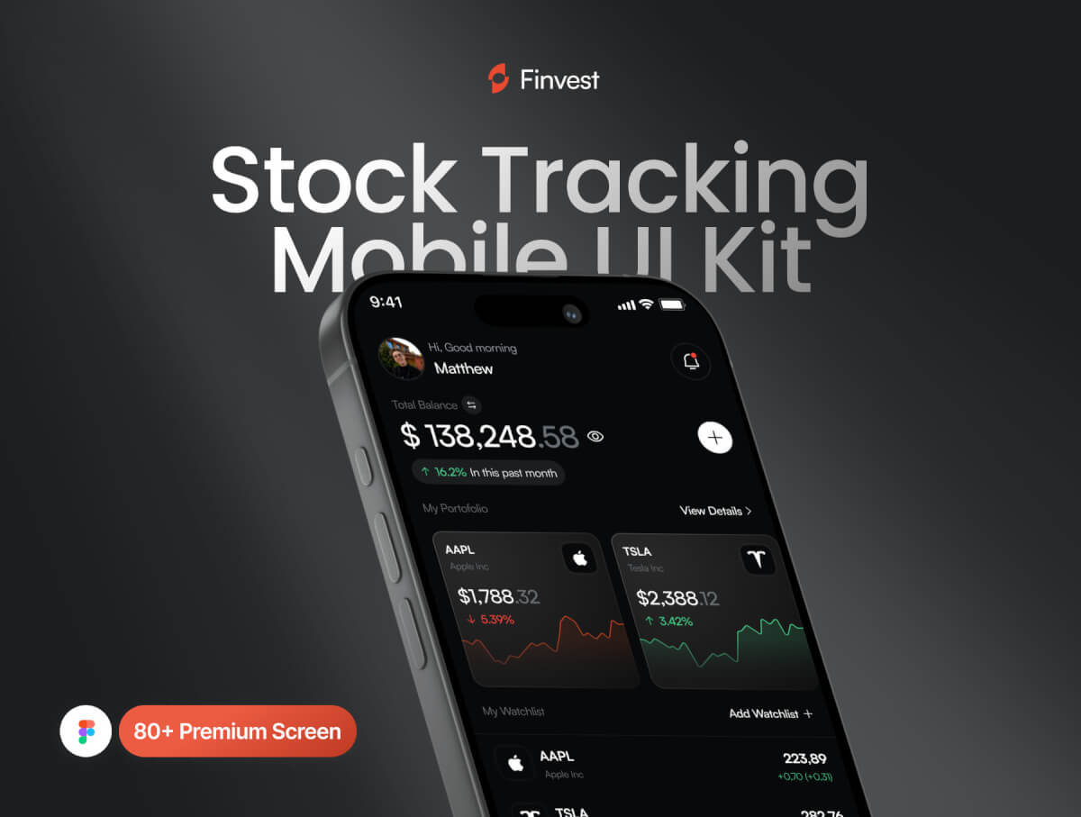 Finvest - 股票手机应用 UI 套件