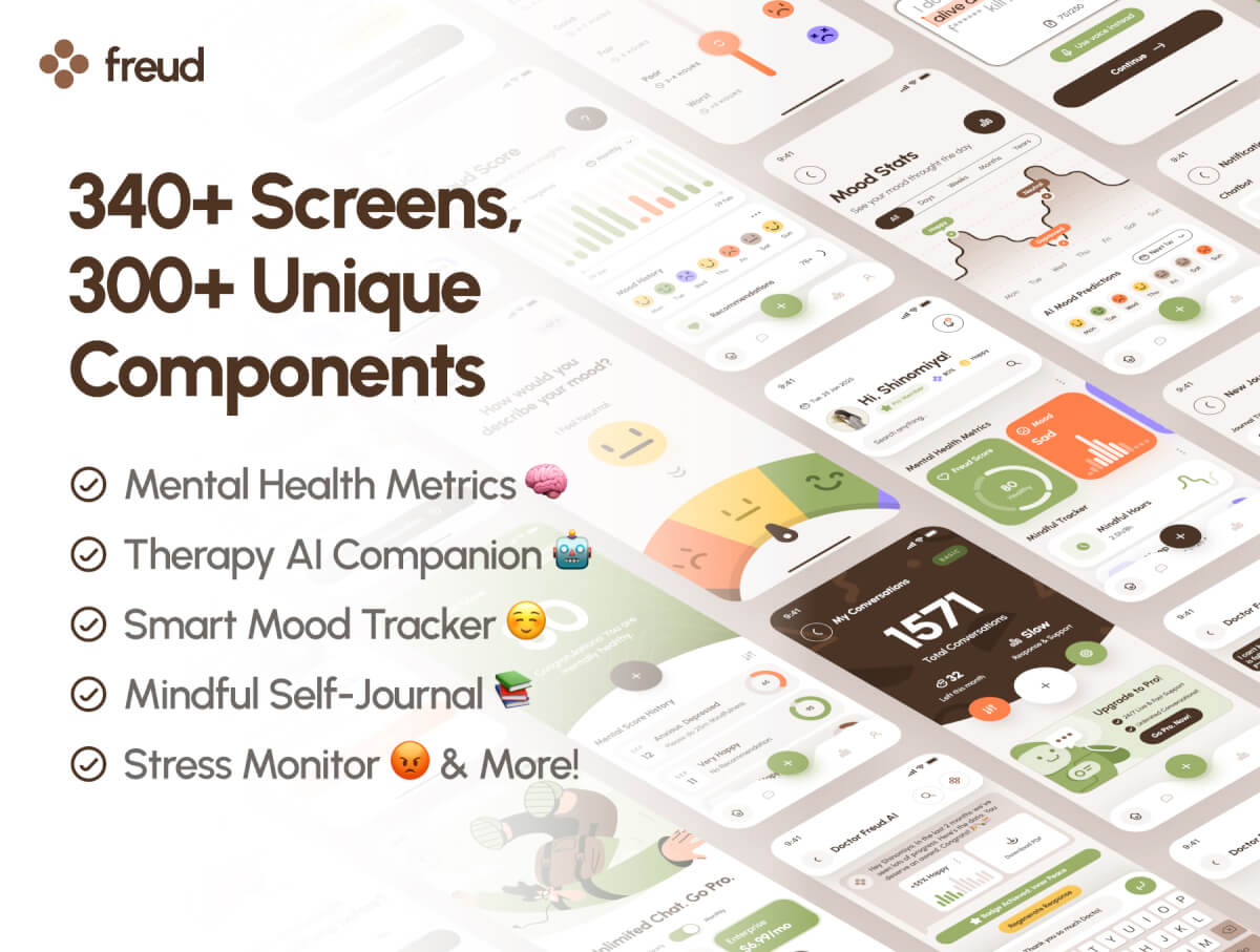 freud UI Kit:AI心理健康应用 UI 套件