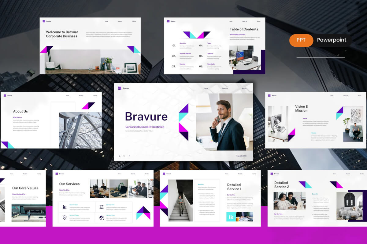 Bravure 公司 PowerPoint 演示文稿