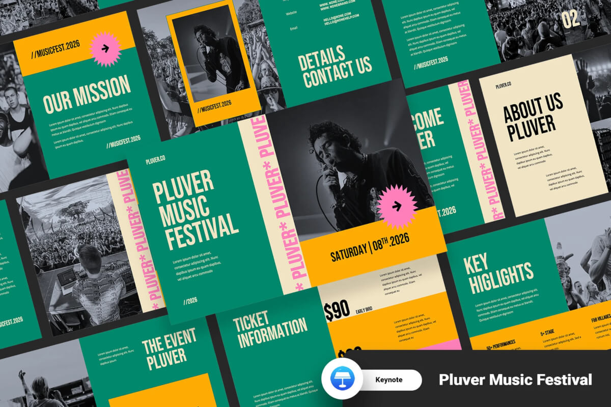 Pluver——音乐节音乐会主旨演讲 Keynote 模板