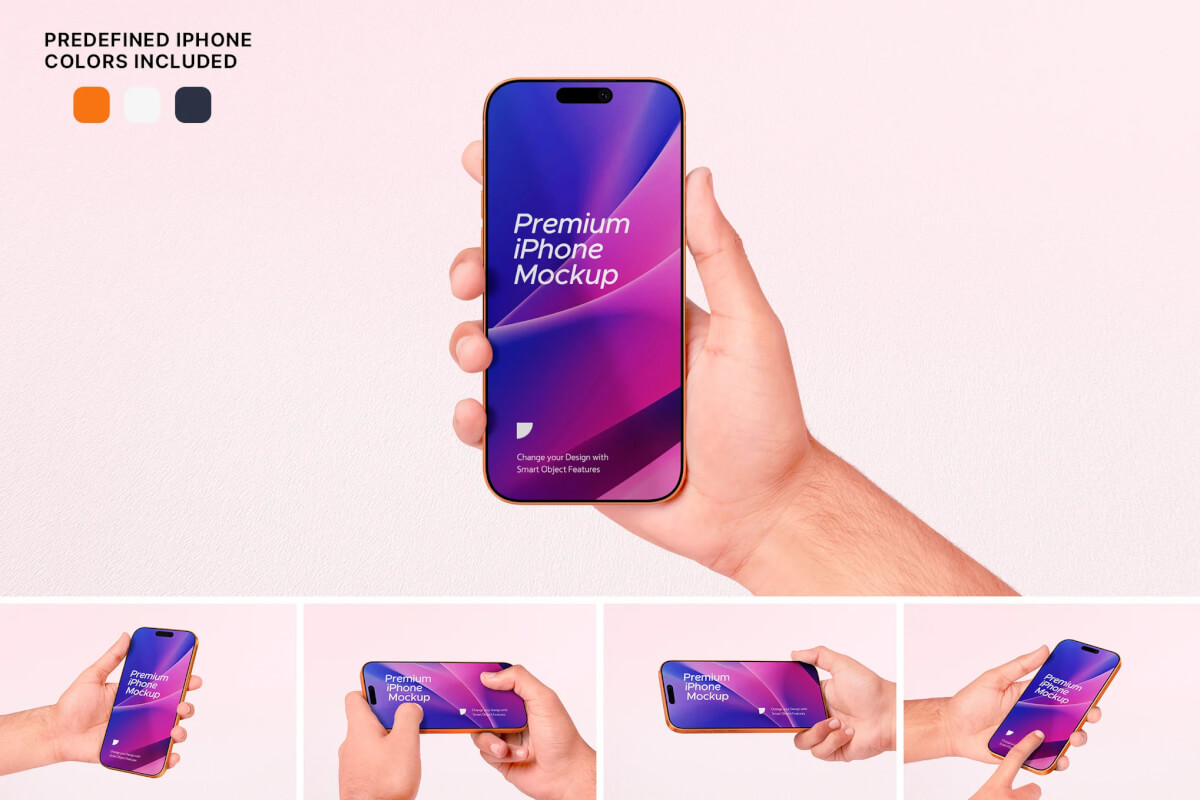 手持 iPhone 模型样机