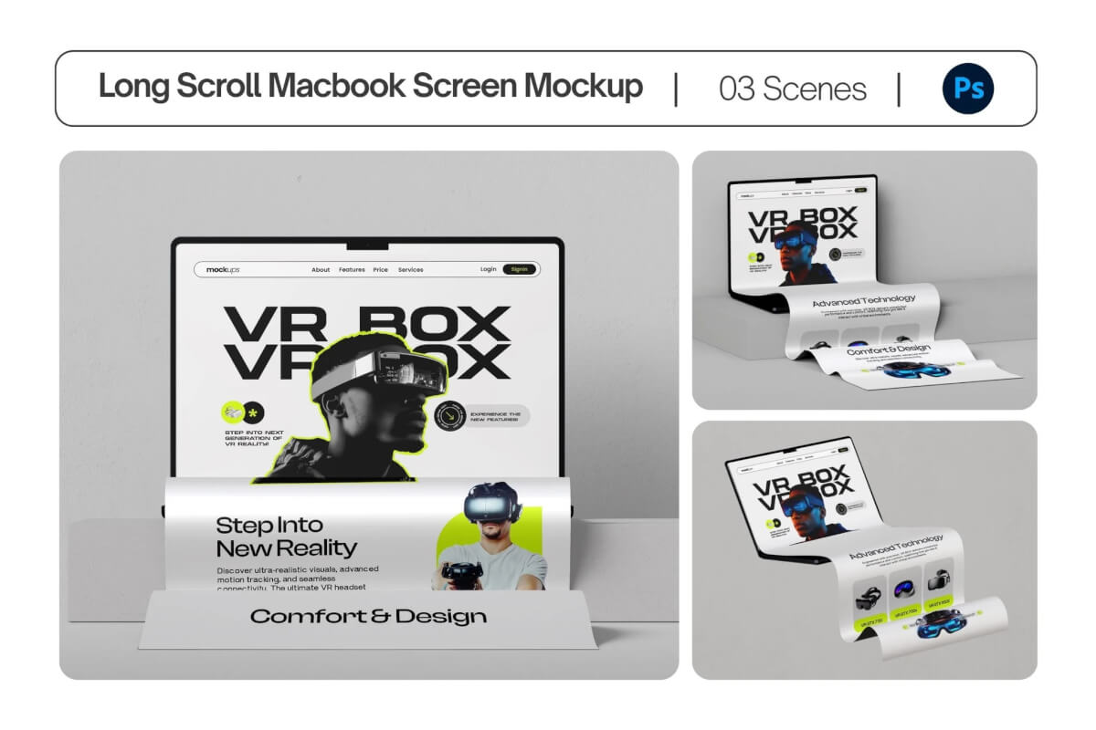 长滚动扩展笔记本电脑屏幕模型套装