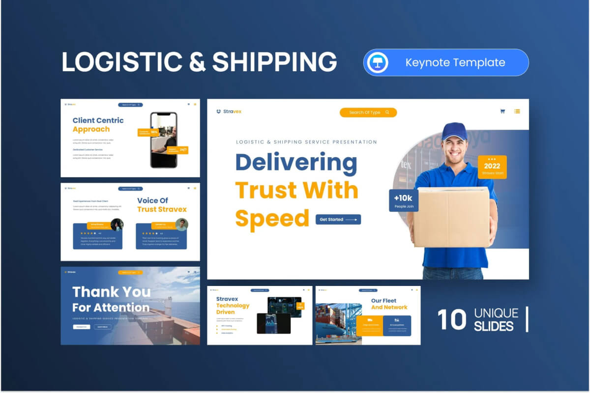 关于物流和运输的主题演讲Keynote模板