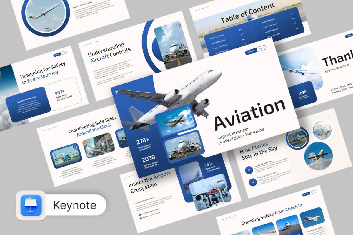 Aerolux 航空机场业务主题演讲Keynote模板