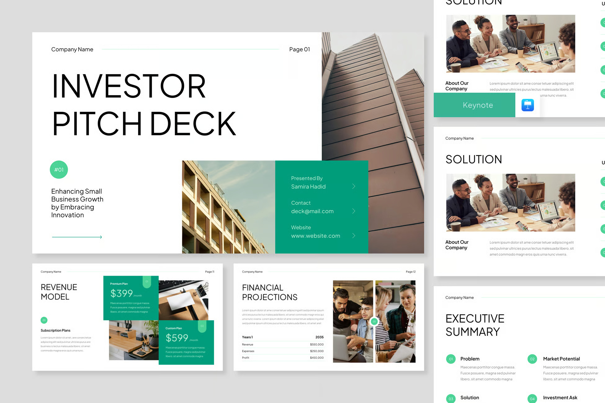 投资者演讲：极简主义商业主题 Keynote 模板