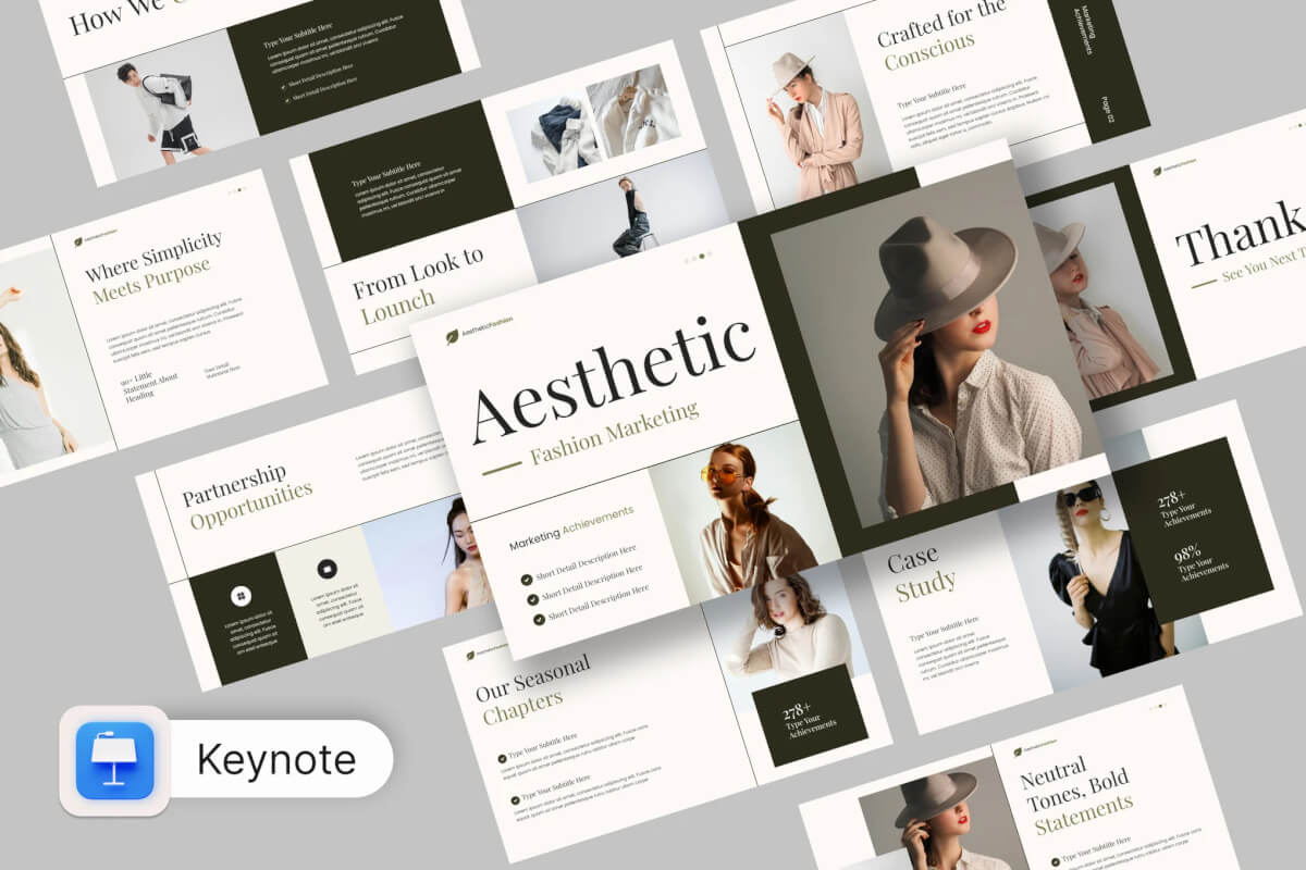 Modevia美学时尚营销主题演讲Keynote模板