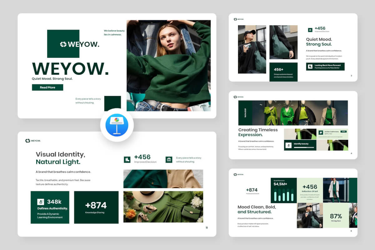 绿色品牌价值主题演讲 Keynote 模板
