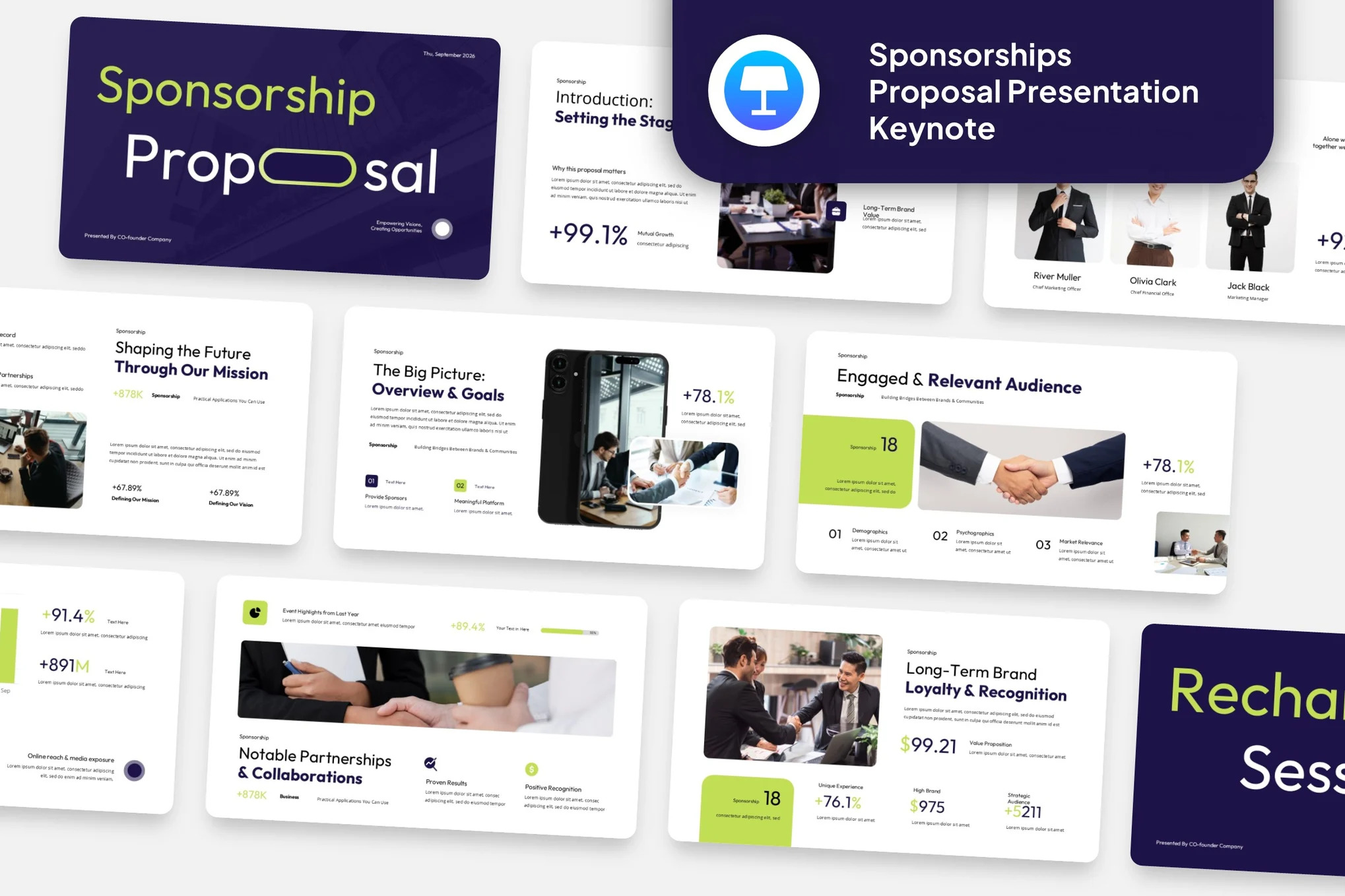 关于赞助提案的主题演讲Keynote 模板