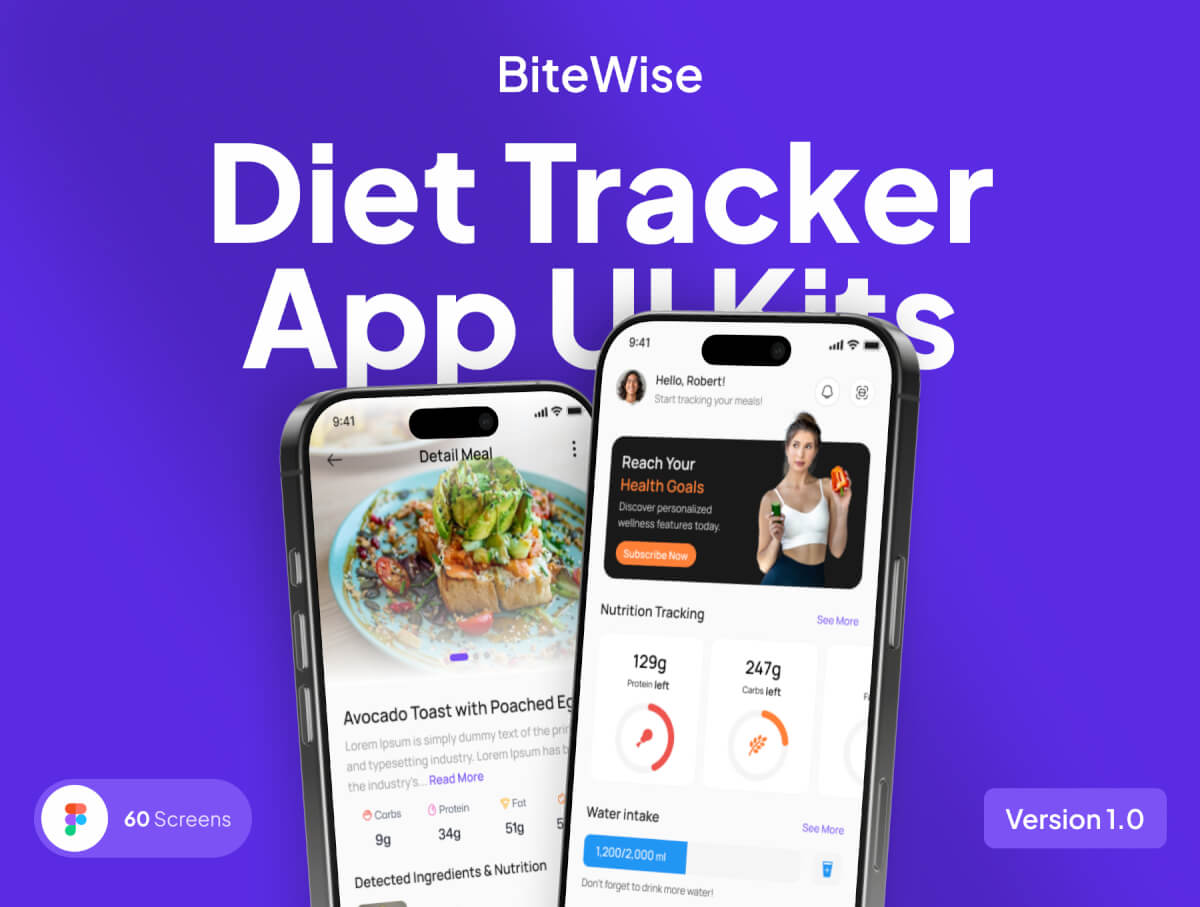 BiteWise - 饮食追踪应用 UI 套件